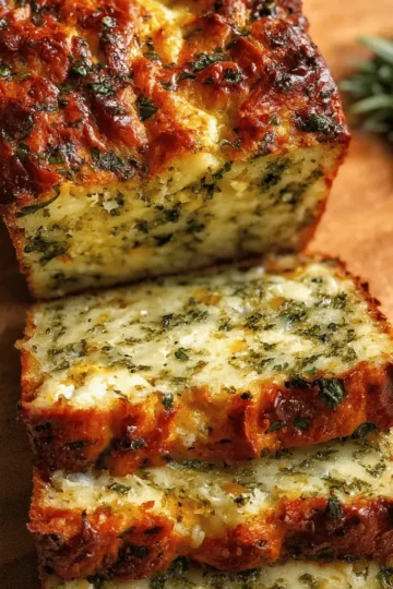 Cheese, Herb & Garlic Quick Bread (No Yeast)