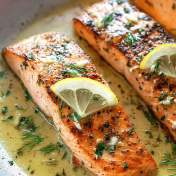 Pan-Seared Salmon with Lemon Garlic Sauce