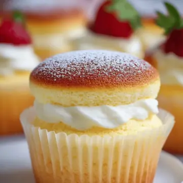 Fluffy Japanese Cotton Cheesecake Cupcakes