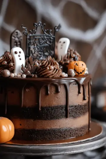 Delicious and Spooky Chocolate Halloween Cake