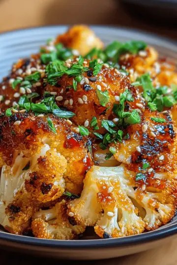 Sweet and Spicy Baked Cauliflower