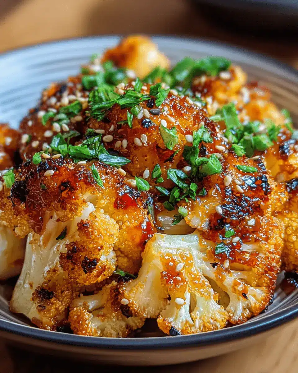 sweet and spicy baked cauliflower