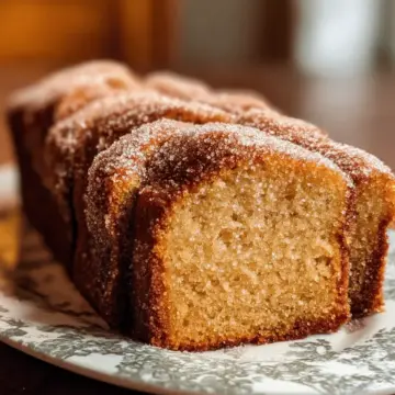 Spiced Apple Cider Donut Loaf with a Cinnamon Sugar Crust