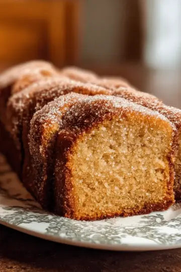 Spiced Apple Cider Donut Loaf with a Cinnamon Sugar Crust
