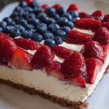 No-Bake Cheesecake Flag Cake