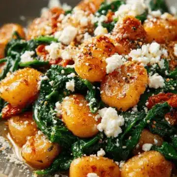 Crispy Gnocchi With Spinach And Feta