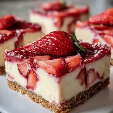 Keto Strawberry Cheesecake Bars – Creamy, Low-Carb & Sugar-Free