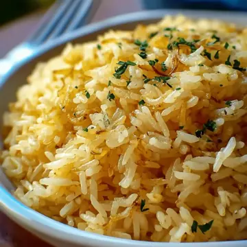 Rich and Savory Golden Onion Butter Rice