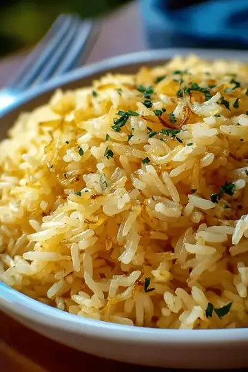 Rich and Savory Golden Onion Butter Rice