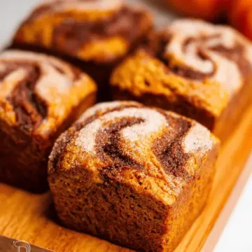 Cinnamon Swirl Pumpkin Bread Mini Loaves