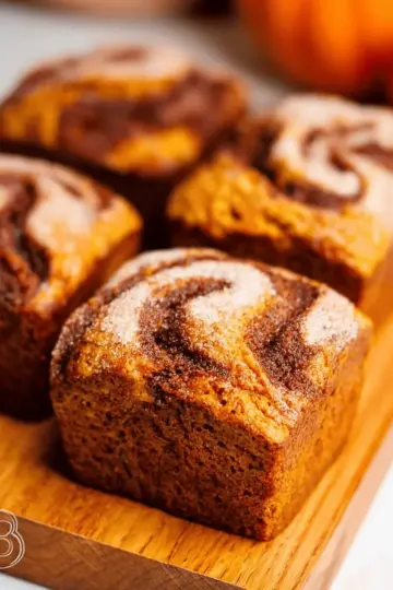 Cinnamon Swirl Pumpkin Bread Mini Loaves