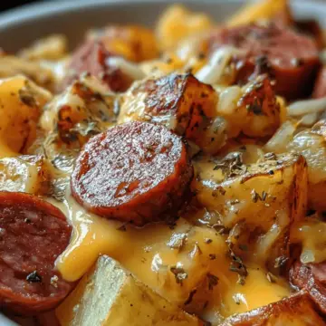 Cheesy Ranch Potatoes and Smoked Sausage