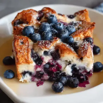 Overnight Blueberry French Toast Casserole