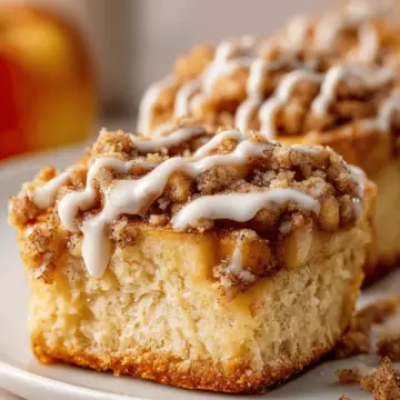 Apple Cheesecake Buns with a Crumble Topping and Sweet Glaze