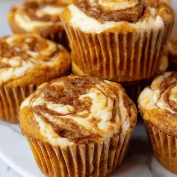 Pumpkin Cream Cheese Swirl Muffins