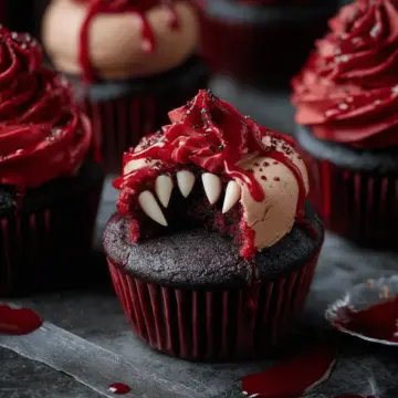 Vampire Bite Halloween Cupcakes