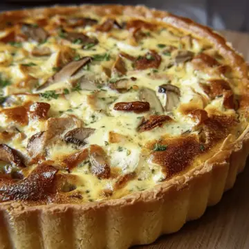 Quiche au poulet et aux champignons