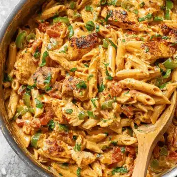 One Pot Creamy Cajun Chicken Pasta