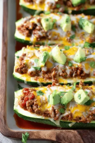 Taco Stuffed Zucchini Boats