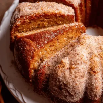 Apple Cider Donut Cake with Cinnamon Sugar