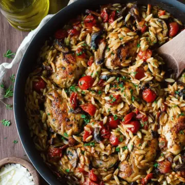 One-Pot Balsamic Chicken and Orzo