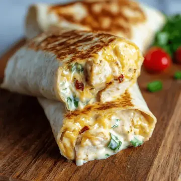 Cheesy Garlic Chicken Wraps