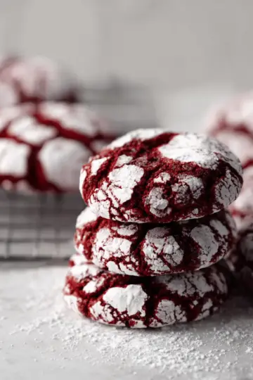Red Velvet Crinkle Cookies