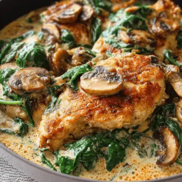 Creamy Spinach and Mushrooms Chicken