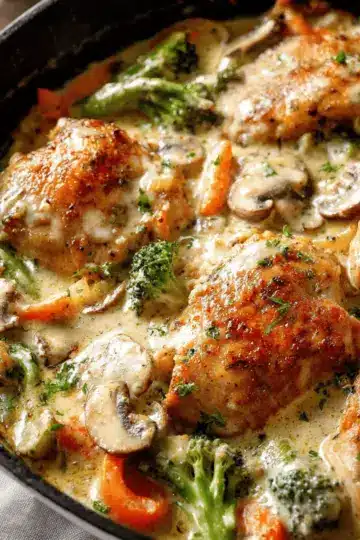 Creamy Garlic Chicken & Vegetables