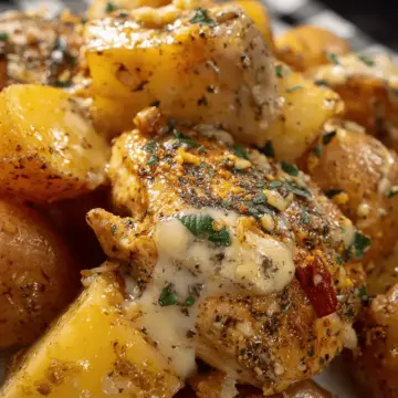 Crockpot Garlic Parmesan Chicken and Potatoes