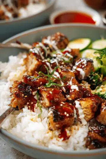 Sticky Chicken Rice Bowls