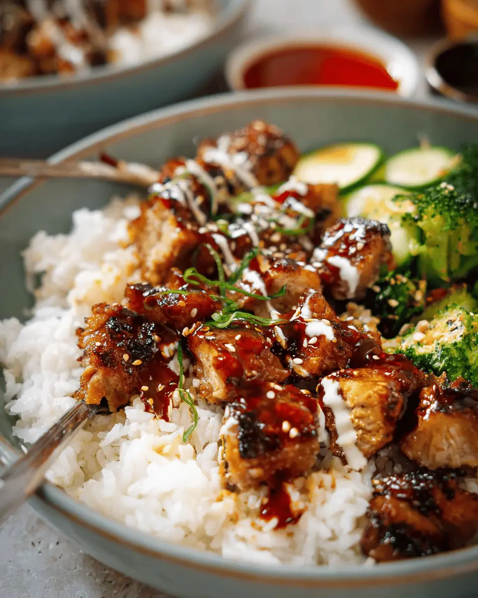Sticky Chicken Rice sticky chicken rice bowls
