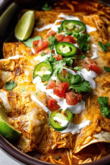 Slow Cooker Chicken Enchiladas
