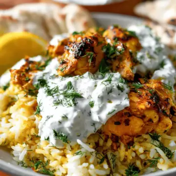 Dump-and-Bake Chicken Tzatziki with Rice