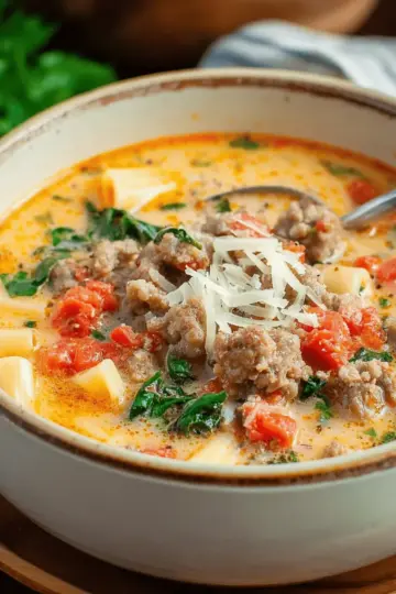 Creamy Parmesan Italian Sausage Soup