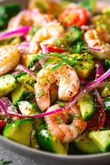 Shrimp Avocado Cucumber Salad