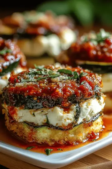 Layered Zucchini Ricotta Melts With Marinara
