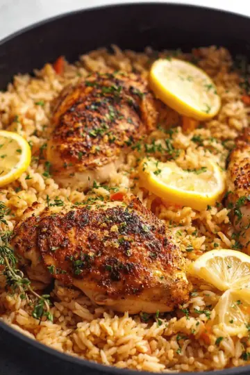 One Pot Lemon Herb Chicken and Rice