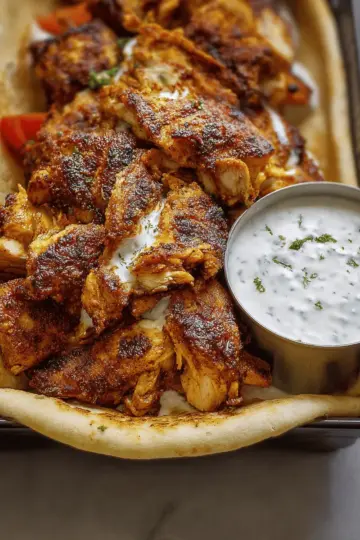 Chicken Shawarma with Garlic White Sauce