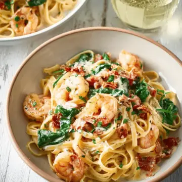 Creamy Tuscan Shrimp Linguine