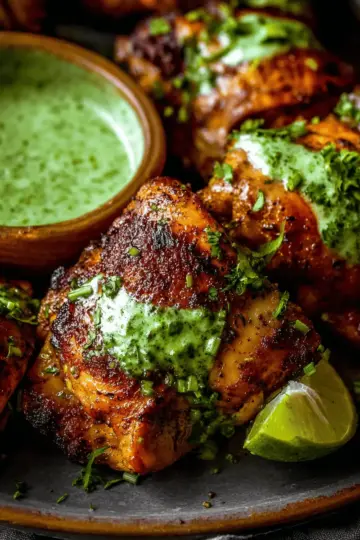 Peruvian Chicken with Green Sauce