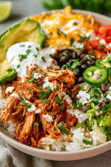 Slow Cooker Chicken Burrito Bowl Recipe