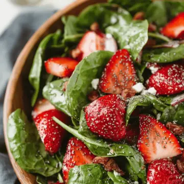 Spinach Strawberry Salad with Balsamic Poppy Seed Dressing