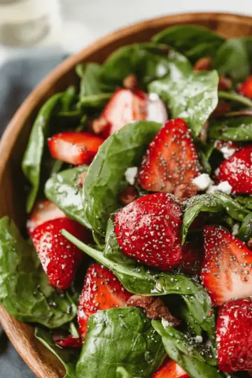 Spinach Strawberry Salad with Balsamic Poppy Seed Dressing