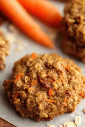 Healthy Carrot Cake Oatmeal Cookies