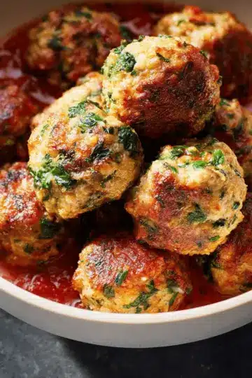 Turkey, Spinach & Cheese Meatballs