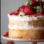 Vanilla Bean Cake with Strawberry Cream Cheese Frosting