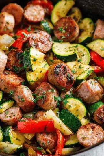 20 Minute Sausage and Zucchini Skillet