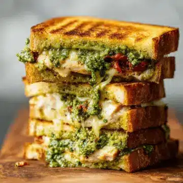 MEGA Chicken Pesto Grilled Cheese Sandwich