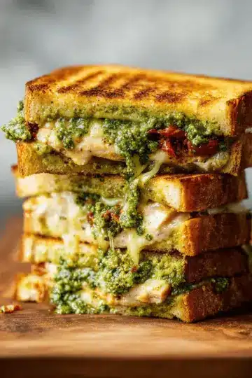 MEGA Chicken Pesto Grilled Cheese Sandwich